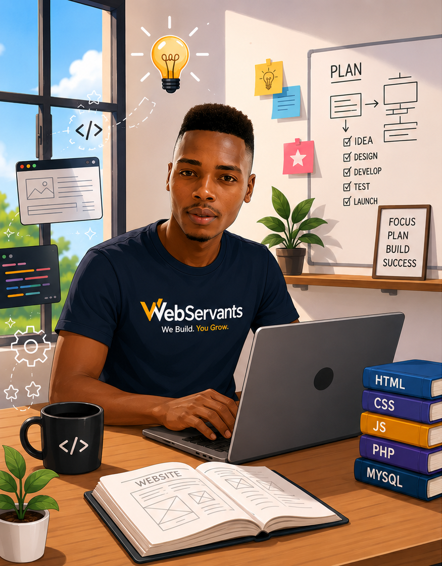 Webservants developer working on a website